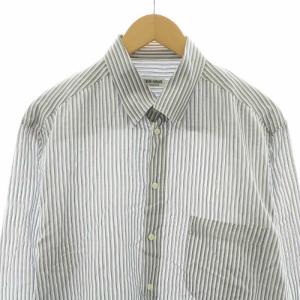 GIORGIO ARMANI シャツ ブラウス 長袖 ストライプ 42 ホワイト ブルー /NQ MT