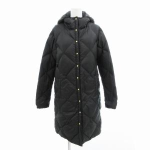 美品 ダウンコート ミドル丈 フード F 黒 ブラック /UD