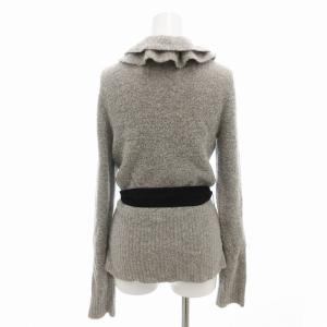 TO BE CHIC ニット カーディガン フリル ウエストリボン 長袖 ?U グレー /FF