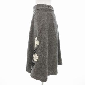 WILLSELECTION 美品 フレアスカート モチーフ イージー ひざ丈 M グレー /AE