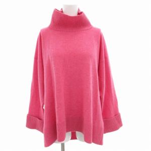 ハイネックニット セーター 長袖 プルオーバー ウール S ピンク /GV