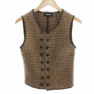 zucca ニットベスト ダブルボタン M 茶 ブラウン /UD