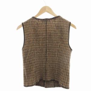 zucca ニットベスト ダブルボタン M 茶 ブラウン /UD