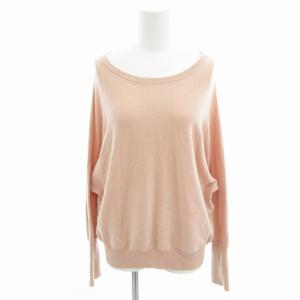 23区 美品 ニット セーター クルーネック カシミヤ混 ドルマンスリーブ 大きいサイズ 46 XXL ピンク