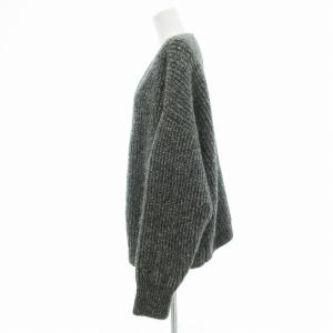 Framework カーディガン オーバーサイズ リブニット ラメ 起毛 アルパカ混 グレー /JS
