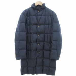ダウンコート ミドル丈 ハイネック XL 青 ブルー /UD