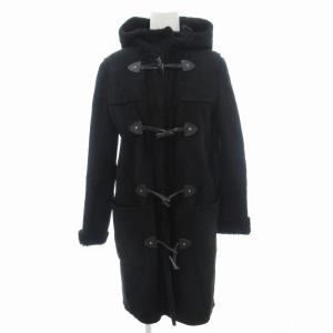 ダッフルコート シープスキン ムートン レザー 羊革 フード P 黒 ブラック /UD