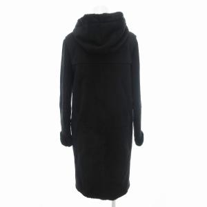 Theory ダッフルコート シープスキン ムートン レザー 羊革 フード P 黒 ブラック /UD