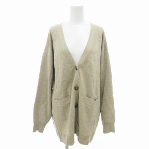 美品 カーディガン ニット オーバーサイズ 長袖 F グレージュ /UD
