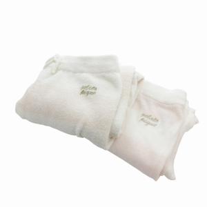 スムーズィー2ボーダーロングパンツ 2点セット パジャマ ルームウェア イージー ボーダー F 白 ホワイト