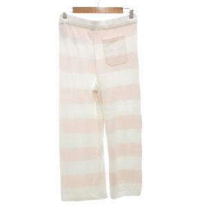 gelato pique スムーズィー2ボーダーロングパンツ 2点セット パジャマ ルームウェア イージー ボーダー F 白 ホワイト