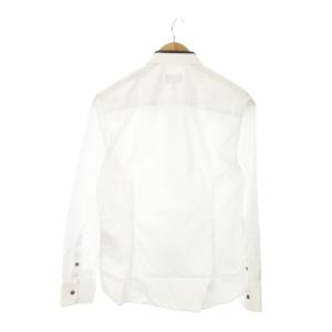 EMPORIO ARMANI シャツ 長袖 コットン 比翼 ライン ワンポイント ロゴ刺繍 S 白 ホワイト /MN1 GY19
