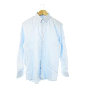 ワイシャツ Yシャツ レギュラー 長袖 ストレッチ 39 M 青 ブルー /AO15 GY19