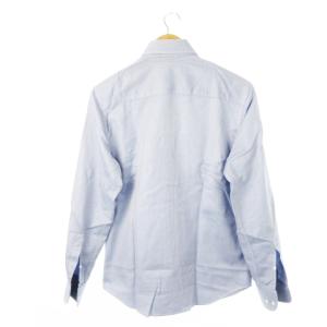 EMPORIO ARMANI ワイシャツ Yシャツ レギュラー 長袖 コットン 総柄 39/15.5 青 ブルー /CK5 GY19