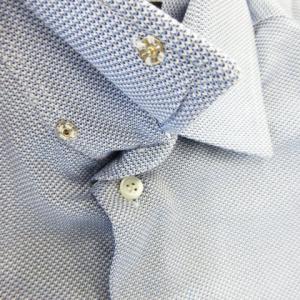 EMPORIO ARMANI ワイシャツ Yシャツ レギュラー 長袖 コットン 総柄 39/15.5 青 ブルー /CK5 GY19