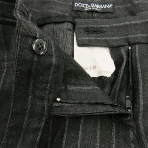DOLCE&GABBANA スラックスパンツ ストレート ストライプ ウール 42 M グレー /AO17 GY19