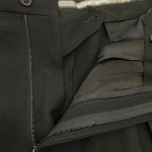 GIORGIO ARMANI LE COLLEZIONI スラックスパンツ トラウザー ツータック ウール 38 XL 黒 ブラック