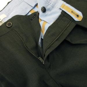 GTA Byron テーパードスラックス タック ウール ダブル仕立て センタープレス SLIM 46 S チャコール