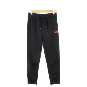 EA7 ジョガーパンツ トレパン イージー テーパード ドロスト ロゴ 小さいサイズ XS 黒 ブラック