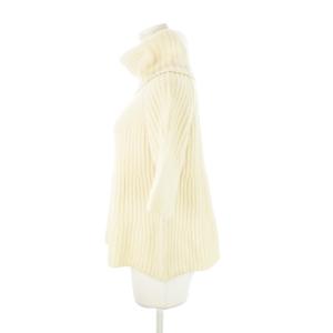 theory luxe ニット セーター オフタートル 五分袖 ウール カシミヤ混 38 M ベージュ /AH14 GY19