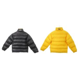 FIRST DOWN FIRSTDOWN ダウンジャケット リバーシブル ジップアップ ロゴ 刺繍 ワッペン XL 黒 ブラック 黄 イエロー FD-44075