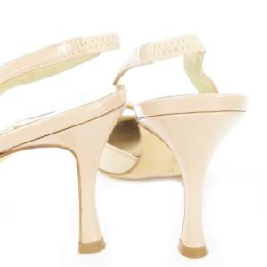 MANOLO BLAHNIK パンプス ハイヒール ピンヒール バックストラップ ポインテッドトゥ 切替 エナメル キルティング 36.5