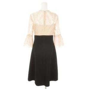 Grace Class ドッキングワンピース ミモレ ロング 七分袖 レース ビジュー 透け感 36 S ピンク /AO6 GY19