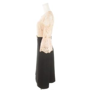 Grace Class ドッキングワンピース ミモレ ロング 七分袖 レース ビジュー 透け感 36 S ピンク /AO6 GY19