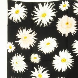 Salvatore Ferragamo スカーフ シルク 絹 スクエア フラワー 花柄 総柄 黒 ブラック /AH13 GY19