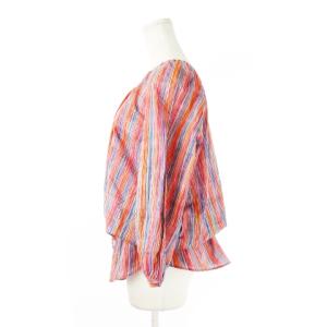 marimekko Ruskaraita チュニック ブラウス 長袖 ブラウジング ギャザー ウエストマーク ストライプ 小さいサイズ