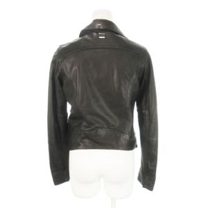 DIESEL ライダース レザージャケット 羊革 本革 ラム ダブルジップ パンチング 黒 ブラック /AH14 GY19