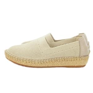 スリッポン シューズ スニーカー エスパドリーユ ジュート ラメ 6.5 24.5cm ベージュ W14239