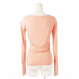 VERSACE JEANS COUTURE Tシャツ カットソー ロンT ラウンドネック 長袖 薄手 ハイストレッチ ビジュー ラインストーン ロゴ