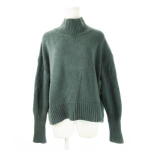 ハイネックセーター ショート丈 長袖 ウール 起毛 ローゲージ S 緑 グリーン /CK24 GY19