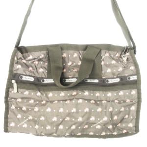 LesportSAC ショルダーバッグ ナイロン ポーチ付き タコ柄 総柄 ロゴ グレー /AO6 GY19