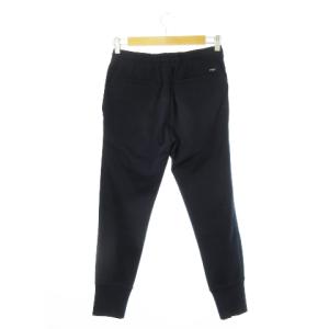 EMPORIO ARMANI ジョガーパンツ テーパード イージー ドロスト ストレッチ ロゴ プレート 44 XS 紺 ネイビー /CK13