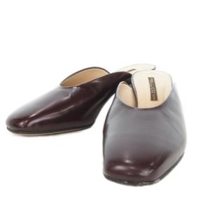 SUNNY MANANA サンダル ミュール スクエアトゥ ミドルヒール チャンキーヒール レザー 37