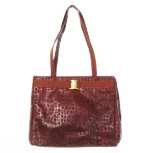 ハンドバッグ トートバッグ ワンショルダー レザー 型押し ヴァラ ロゴ 茶 ブラウン /CK13 GY19