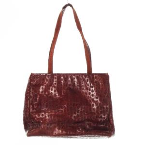 Salvatore Ferragamo ハンドバッグ トートバッグ ワンショルダー レザー 型押し ヴァラ ロゴ 茶 ブラウン /CK13 GY19