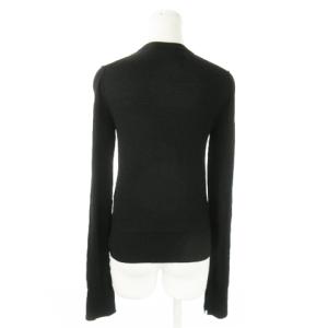 N°21 長袖カーディガン ニット クルーネック 比翼 ロゴ ラインストーン 黒 ブラック /AO19 GY19