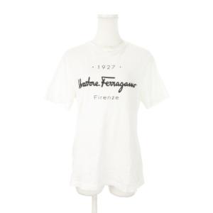 Tシャツ カットソー ラウンドネック 半袖 ロゴ ラバープリント コットン M 白 ホワイト /AH14