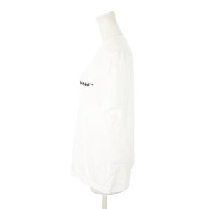 Salvatore Ferragamo Tシャツ カットソー ラウンドネック 半袖 ロゴ ラバープリント コットン M 白 ホワイト /AH14