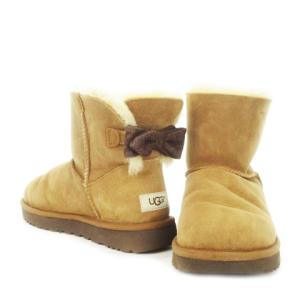 UGG australia ミニ ベイリー ボウ ll ムートンブーツ ショート リボン 24cm 茶 ブラウン キャメル /AH1