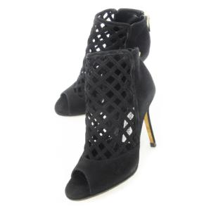 サンダル ブーティ ハイヒール ピンヒール スエード レザー メッシュ 小さいサイズ 34 21.0cm