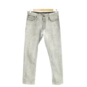 RAZOR デニムパンツ スキニー ストレッチ ボタンフライ ウォッシュ加工 W29 グレー /AO10