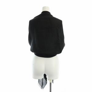 Alexander McQueen 大判ストール ロゴ 総柄 絹混 シルク混 黒 ブラック GY19 /MQ