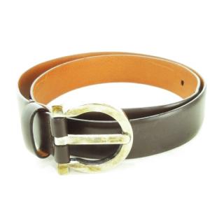 ベルト レザー ガンチーニ シルバー金具 70 茶 ブラウン /AH2 GY19