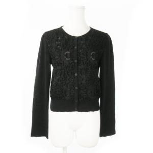 レース切替カーディガン 40 ブラック