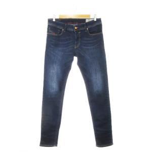 SLEENKER デニムパンツ ジーンズ スリム スキニー ストレッチ ボタンフライ W32 L32 紺