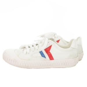 スニーカー シューズ ローカット レースアップ ライン トリコロール 36 22.5cm 白 ホワイト